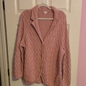 Talbots Rose Cable Knit Cardigan